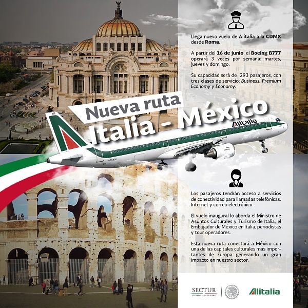Vuelo México Italia