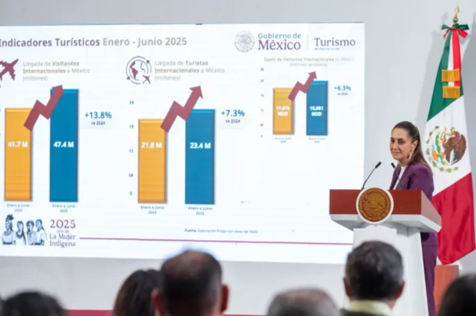 La presidenta de México, Claudia Sheinbaum hablando durante una mañanera