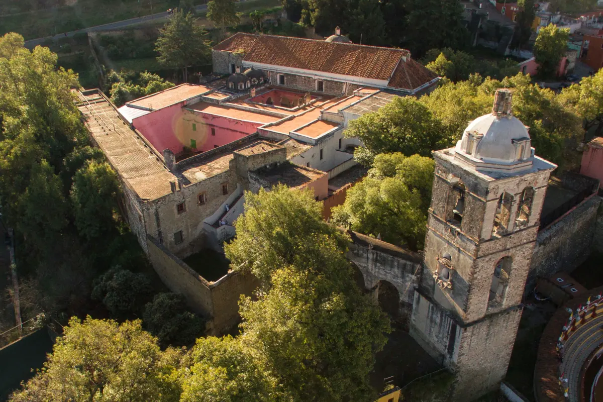 Catedral de Tlaxcala vista desde un dron