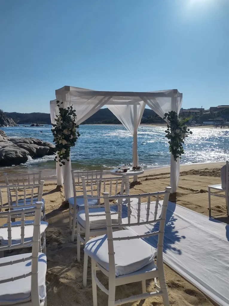 Montaje de una boda en Huatulco