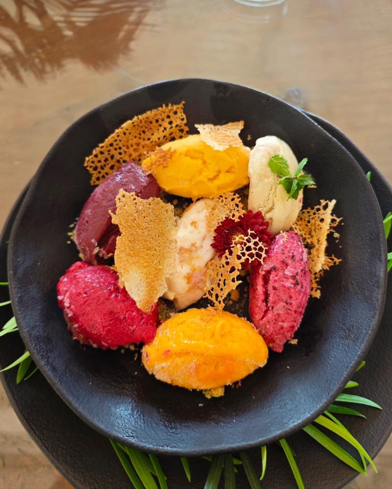 8 sabores de helados en la Oficina de Sorvete