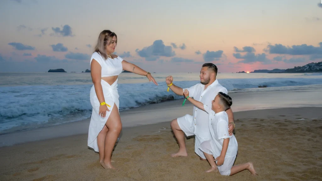 Propuesta de matrimonio en playa en El Palmar