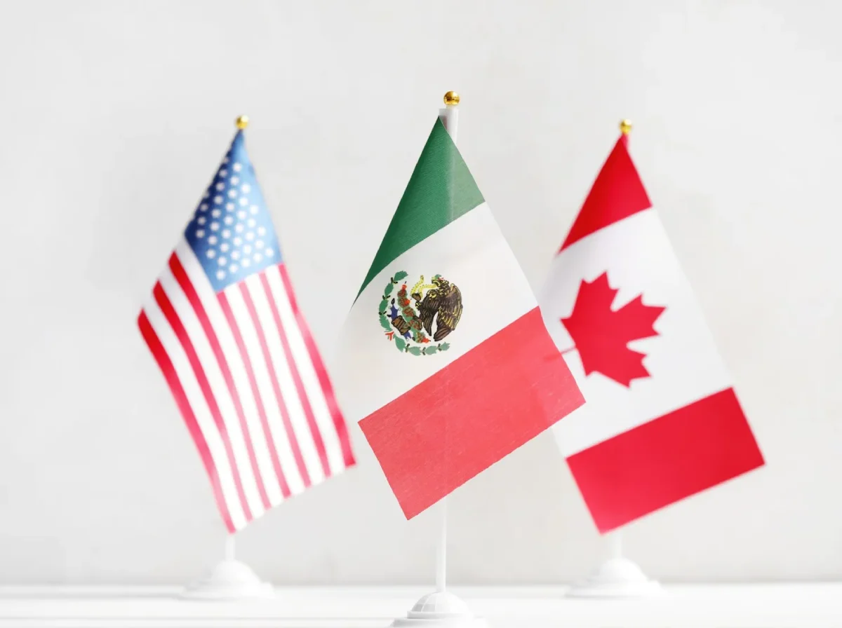 Banderas de Estados Unidos, México, Canadá