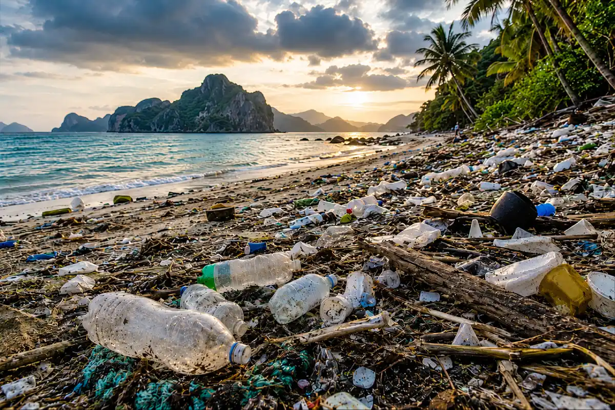 Basura en la playa