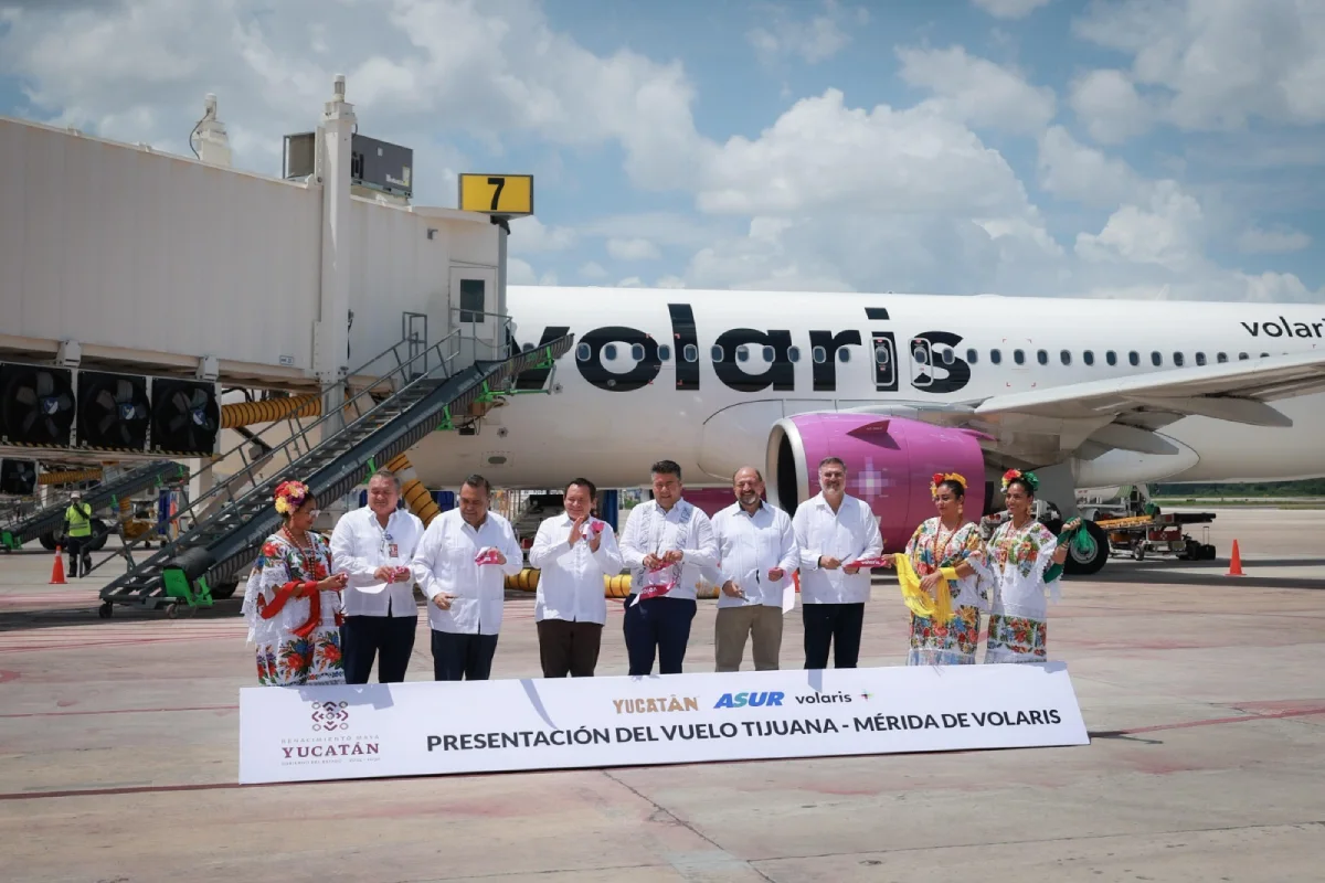 Presentación del nuevo vuelo Tijuana-Mérida de Volaris