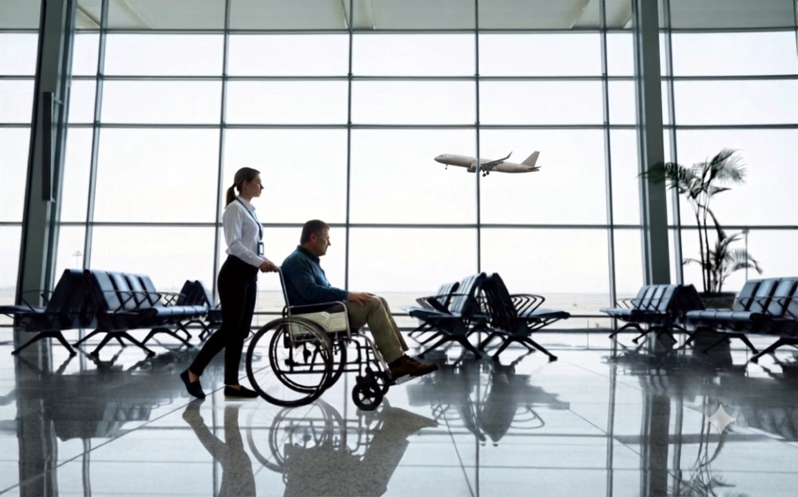 Turismo accesible en un aeropuerto